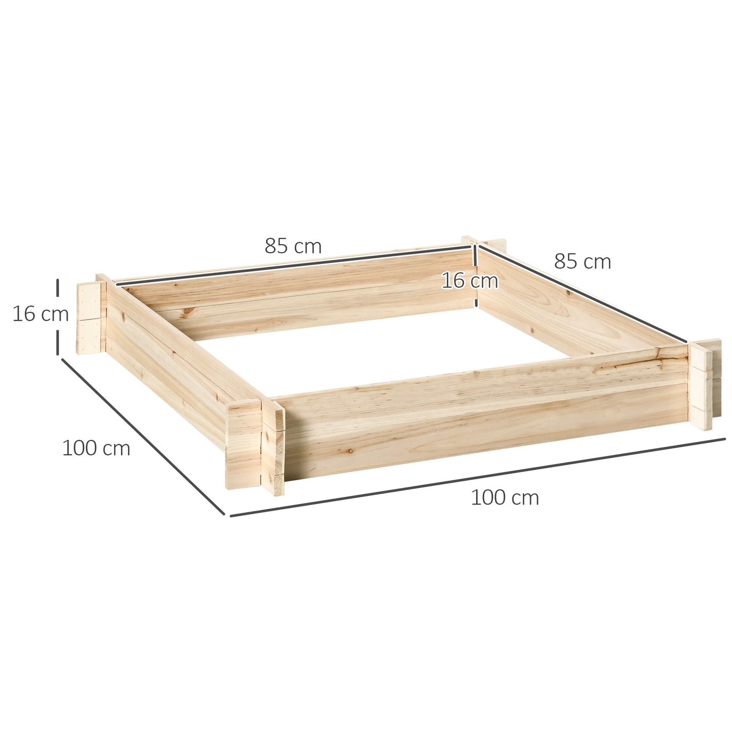 Huerto Urbano de Madera: Cultiva tus Alimentos en Casa (100x100x16cm)
