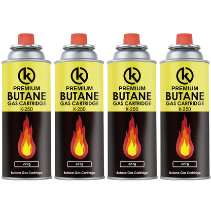 🍳 Cocina Gas Portátil Camping y Emergencias + 4 Cartuchos Butano Premium | Pack Ahorro 4+1