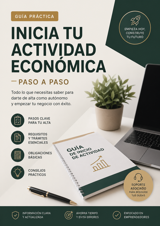 GUÍA BÁSICA PARA EL INICIO DE ACTIVIDAD ECONÓMICA, con soporte asociado