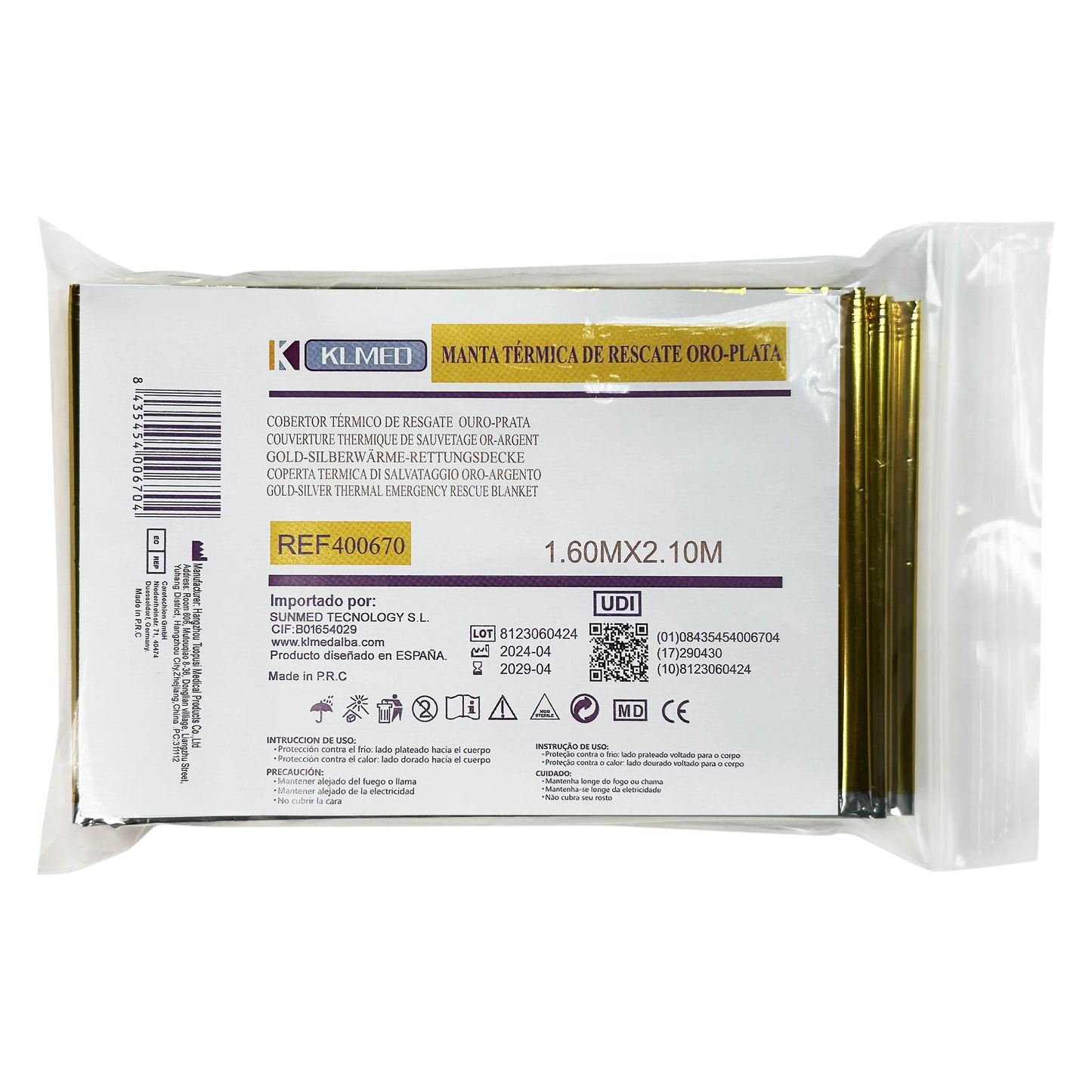 Protección Vital en Cualquier Clima: Manta Térmica de Emergencia - Esencial para Supervivencia y Primeros Auxilios