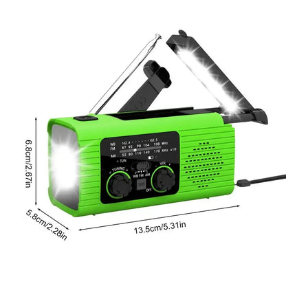Radio meteorológica - Carga solar y manivela ¡NUNCA INCOMUNICADO!