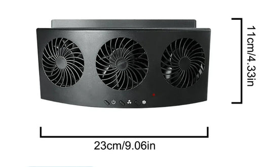 Aire Fresco y Puro en Tu Vehículo, Sin Electricidad: Ventilador Solar Portátil de 3 Cabezales para Desodorización y Ventilación