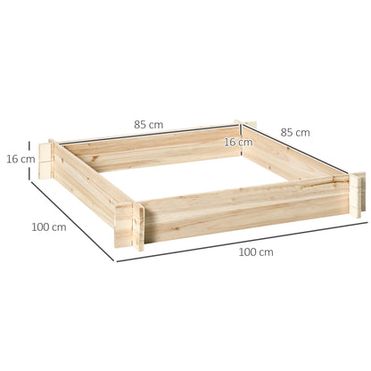 Huerto Urbano de Madera: Cultiva tus Alimentos en Casa (100x100x16cm)