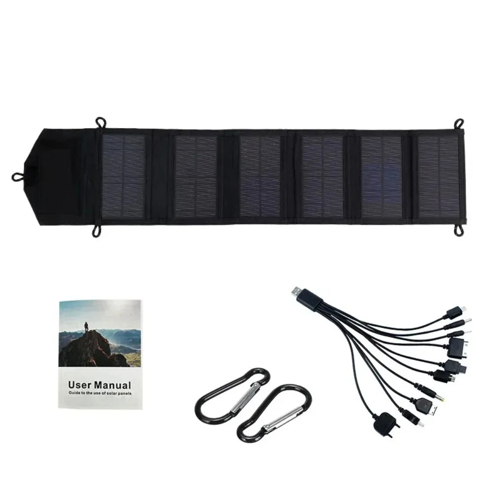 Energía Portátil Siempre Contigo: Panel Solar Plegable de 20W - Carga USB para Supervivencia y Aventura