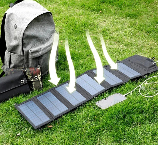 Energía Portátil Siempre Contigo: Panel Solar Plegable de 20W - Carga USB para Supervivencia y Aventura